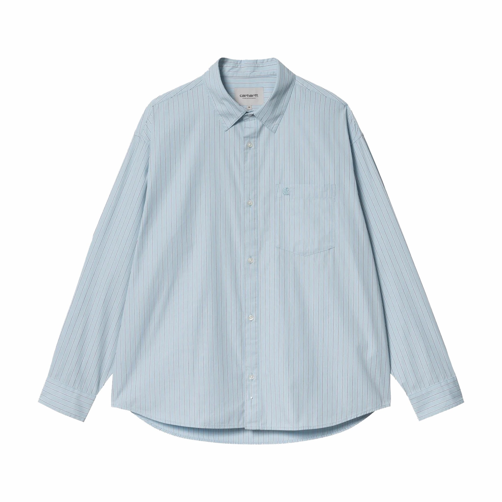 Carhartt WIP Notus Stripe Long Sleeve Shirt - Bluebird