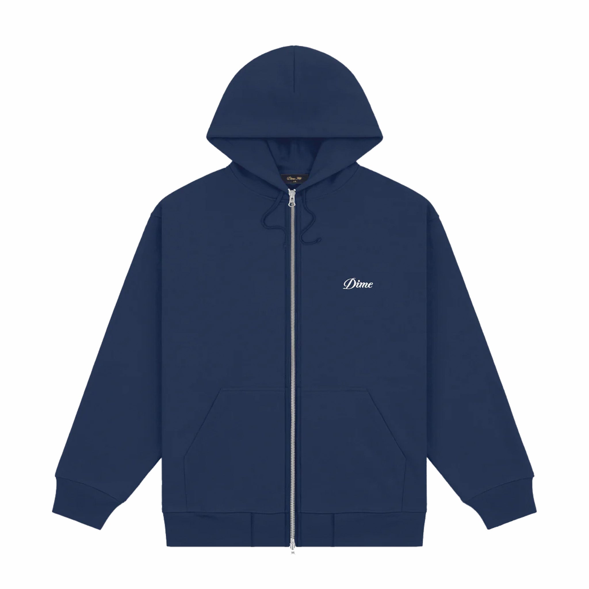 Navy Cursive Zip Hoodie by Dime