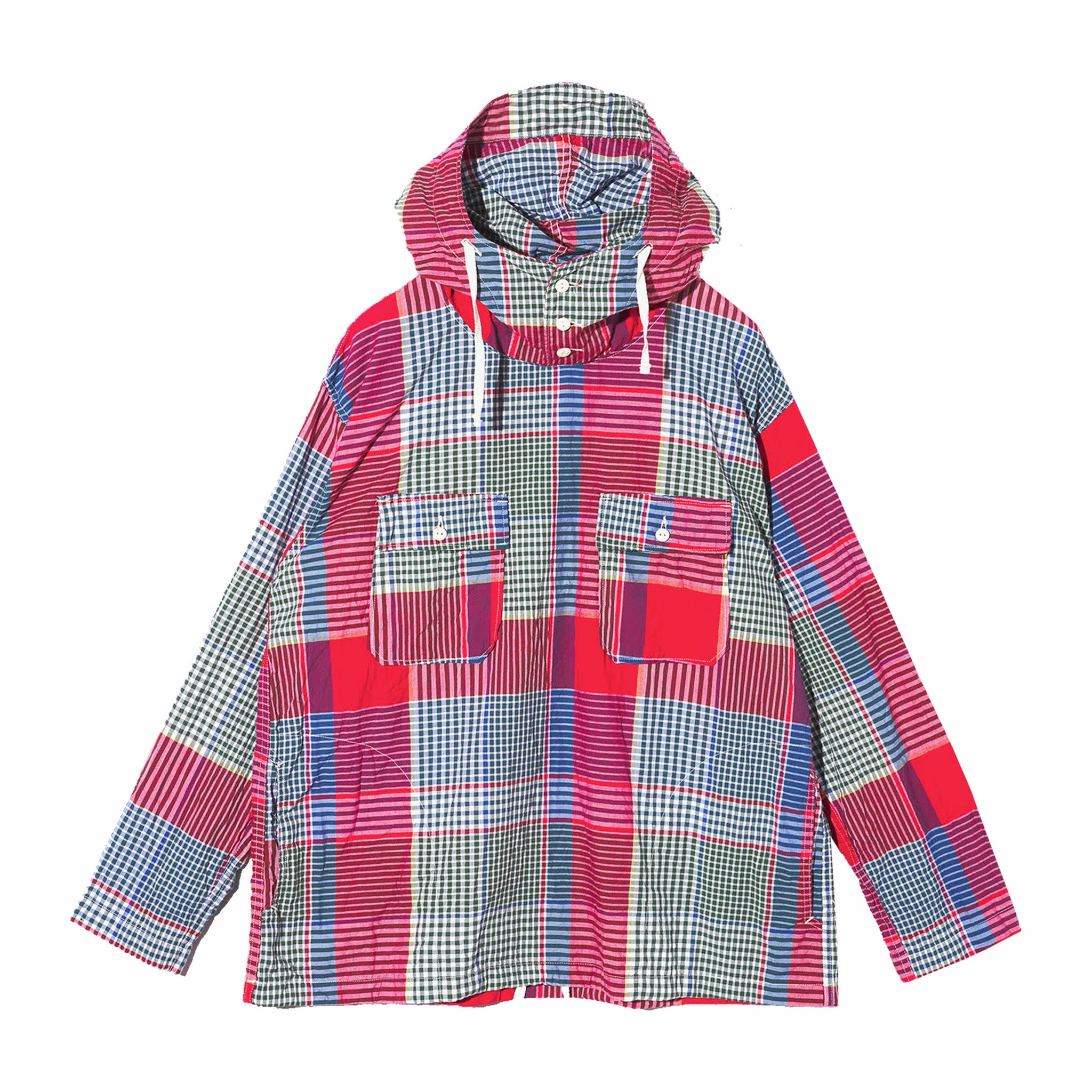 Engineered Garments Madras Plaid Cagoule Shirt - Red/Green