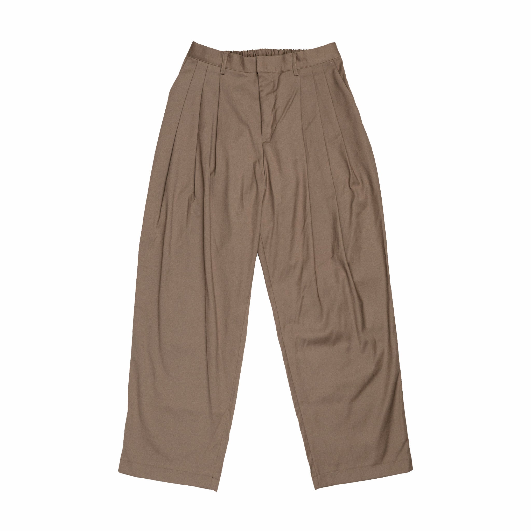 Brown Pintuck Wide Trousers by Estudio Niksen