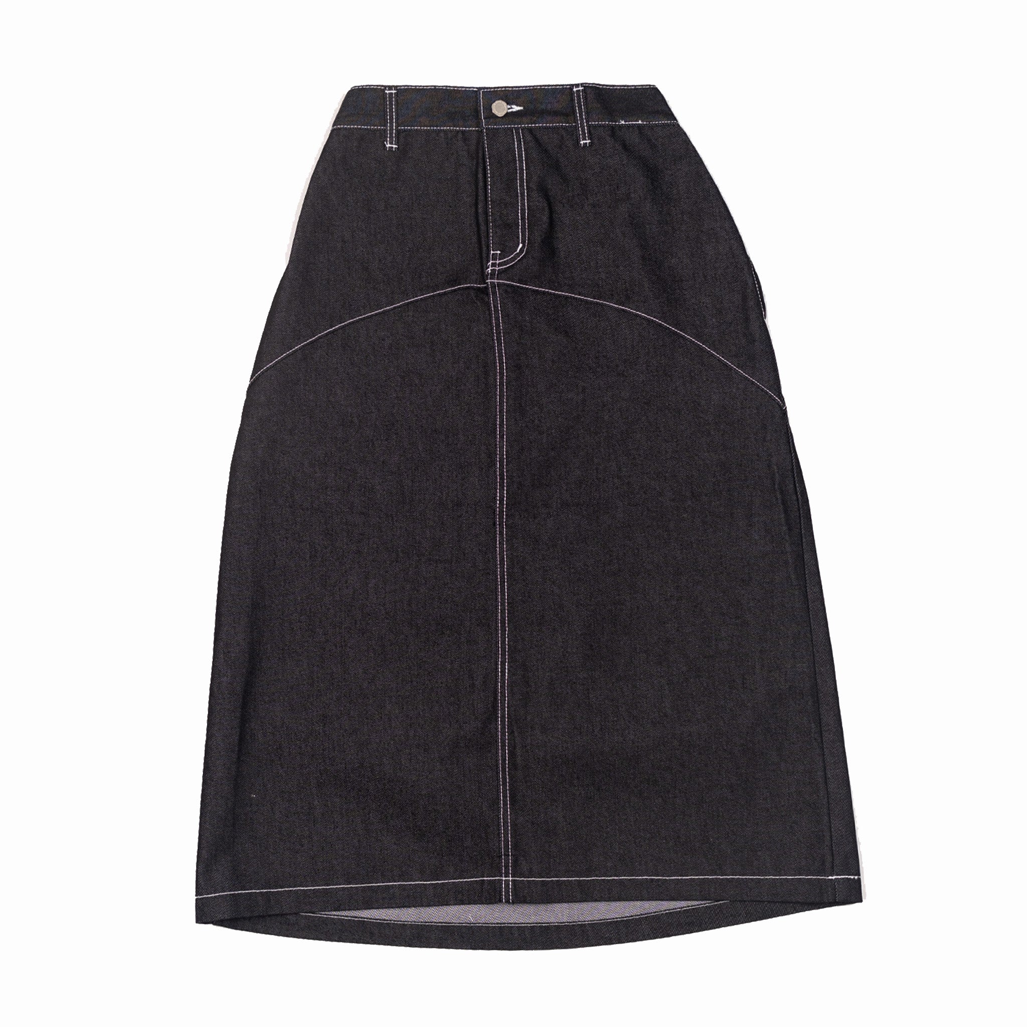 Estudio Niksen Raw Denim Skirt - Black In-Stitch Design