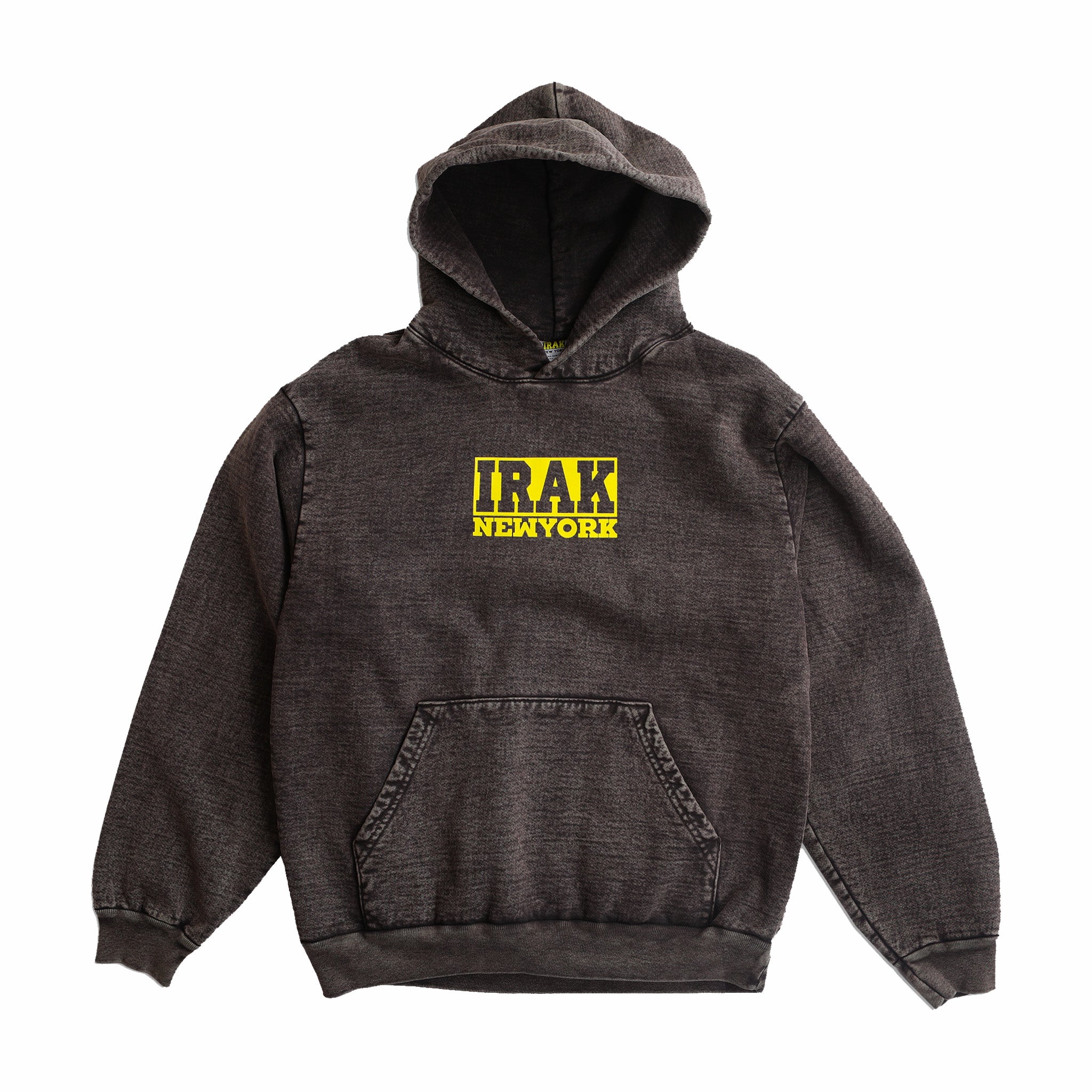 IRAK Cocoa Mineral Wash Hoody - Casual Logo Sweatshirt