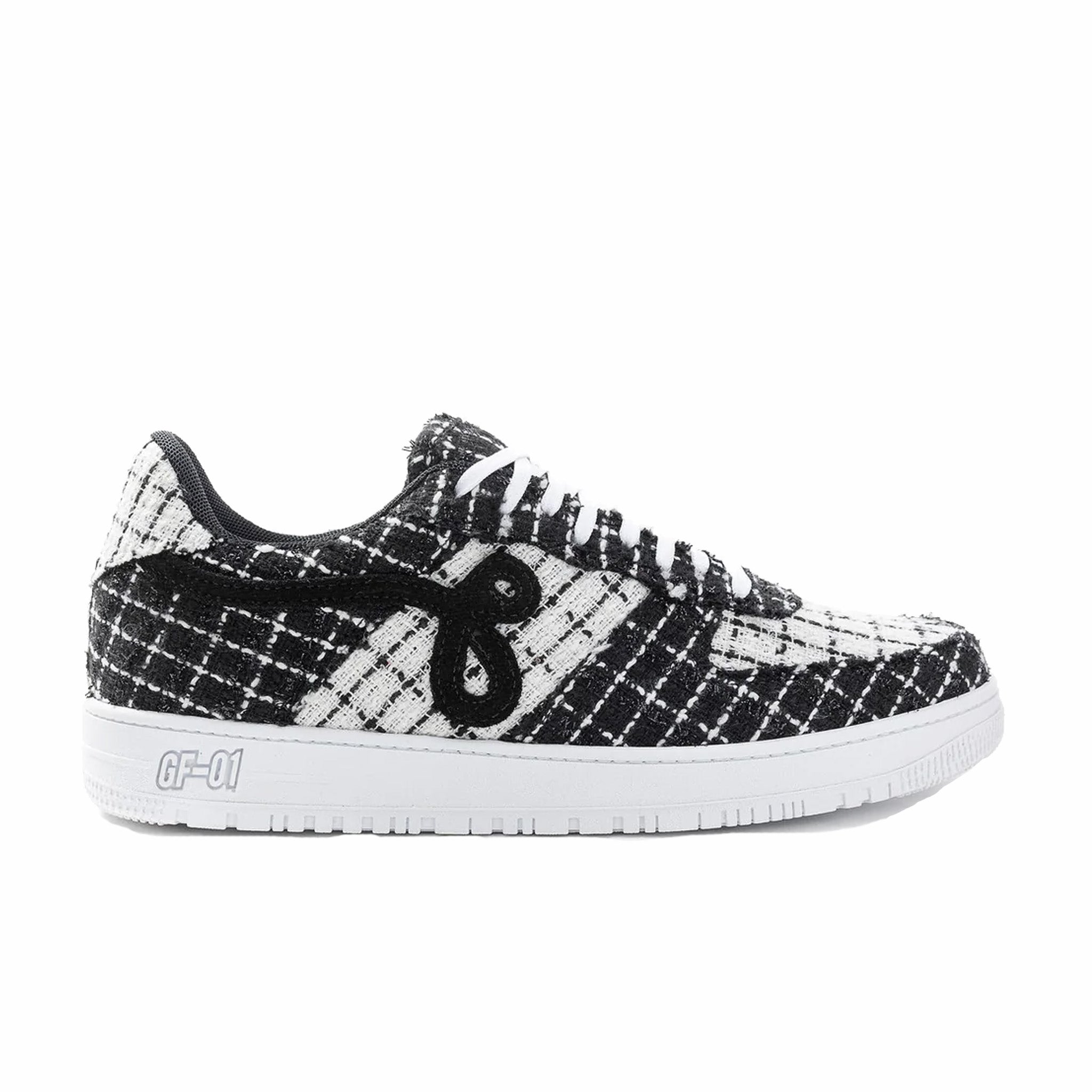 John Geiger GF-01 Tuxedo Tweed Sneakers in Black/White