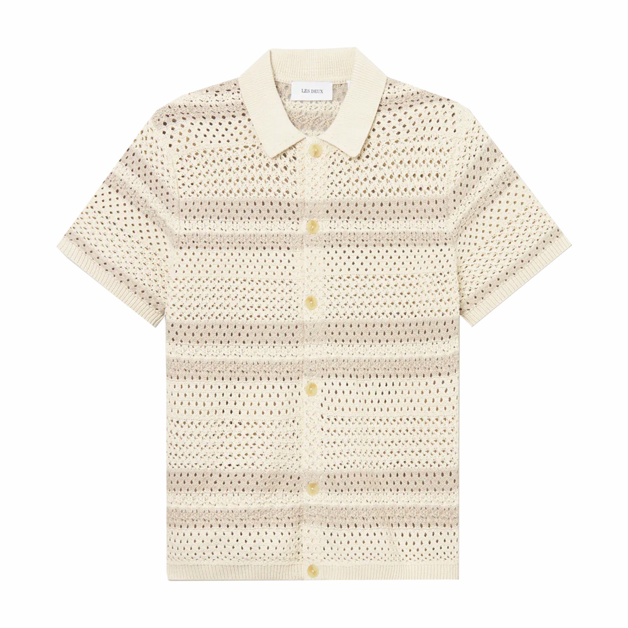 Les Deux Gianni Short Sleeve Knit Shirt - Ivory