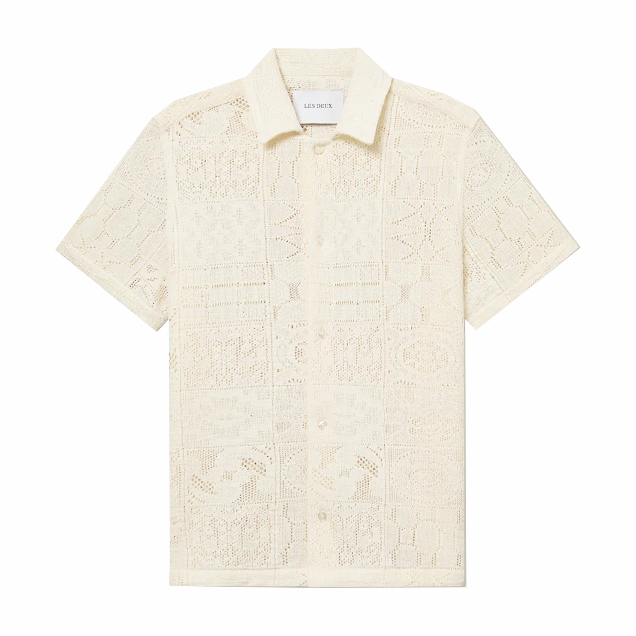 Les Deux Hector Ivory Lace Short Sleeve Shirt