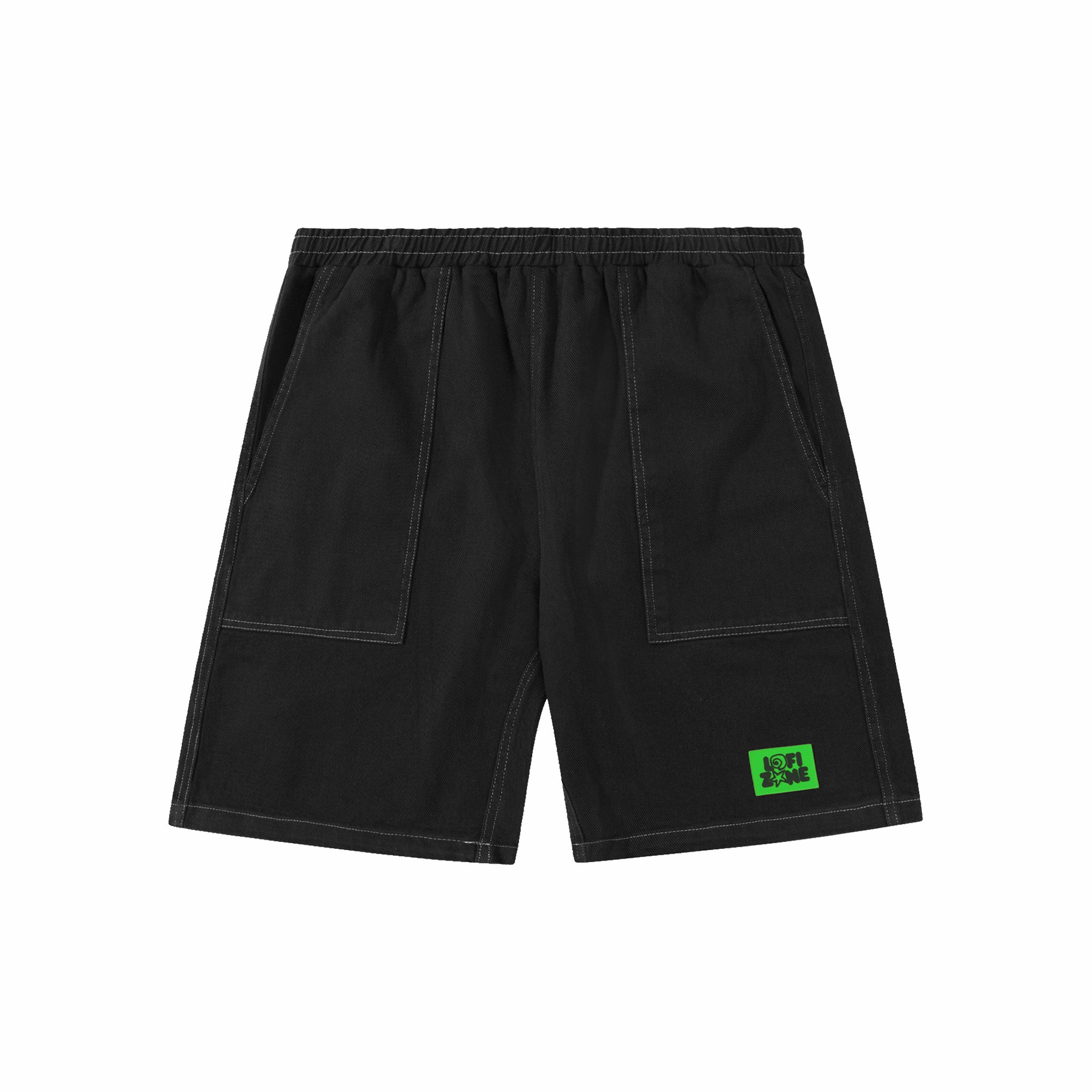 Lo-Fi Washed Black Casual Shorts