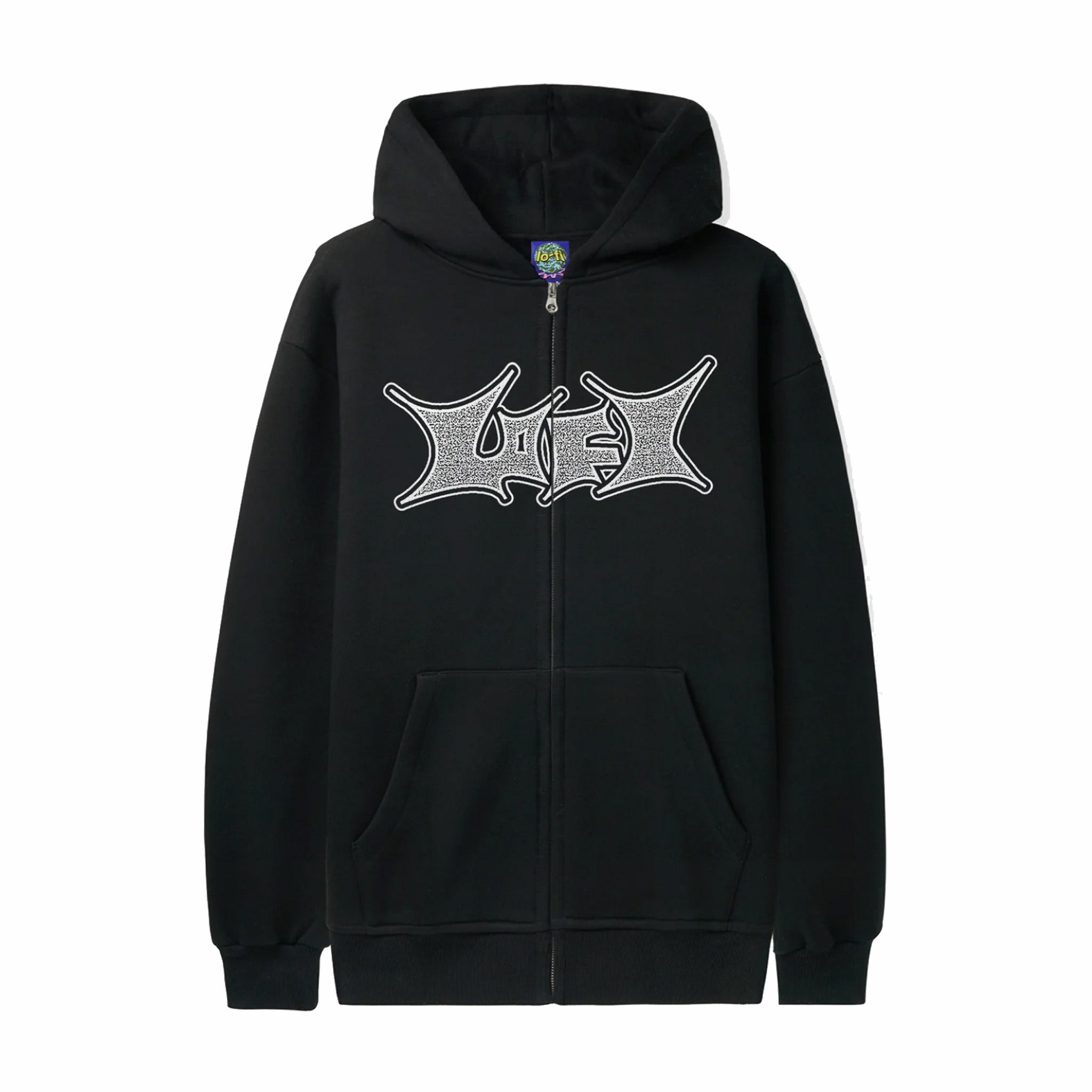 Black Zip-Up Lo-Fi Hoodie for Casual Wear