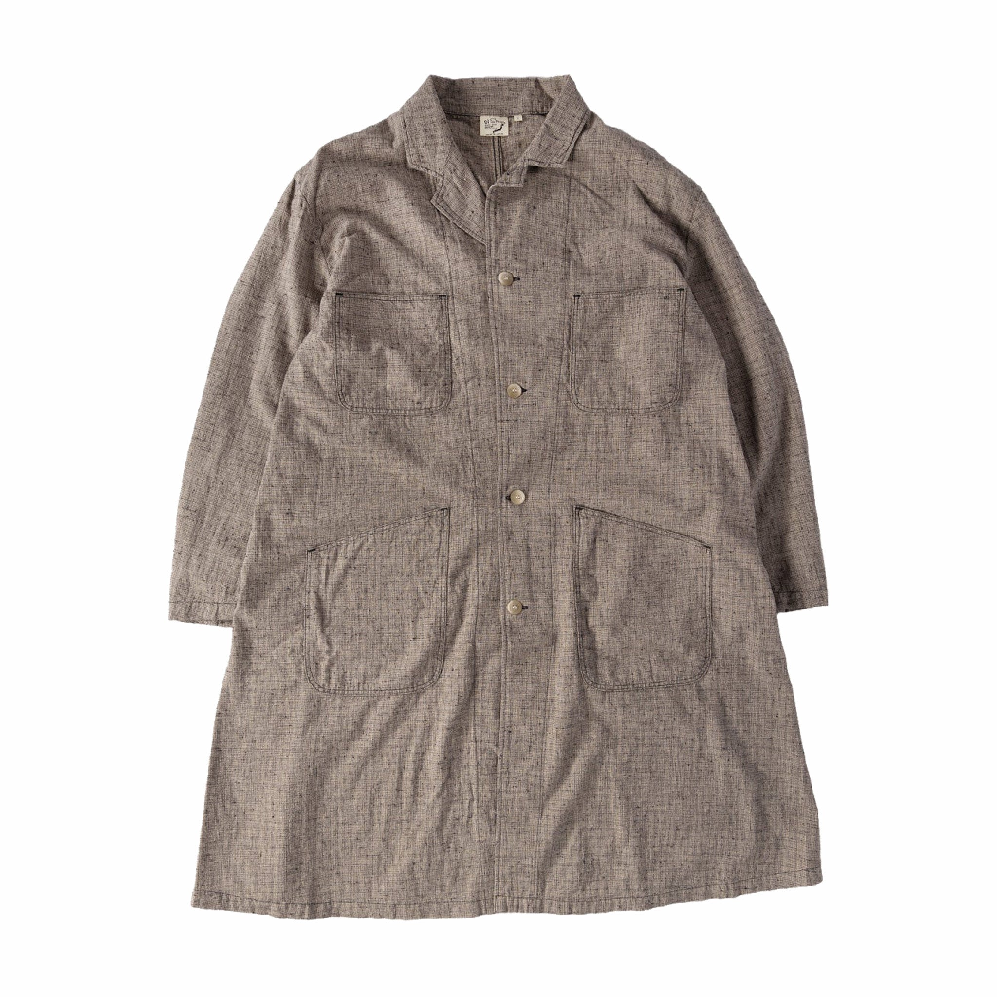 OrSlow Grey Check Workwear Shop Coat
