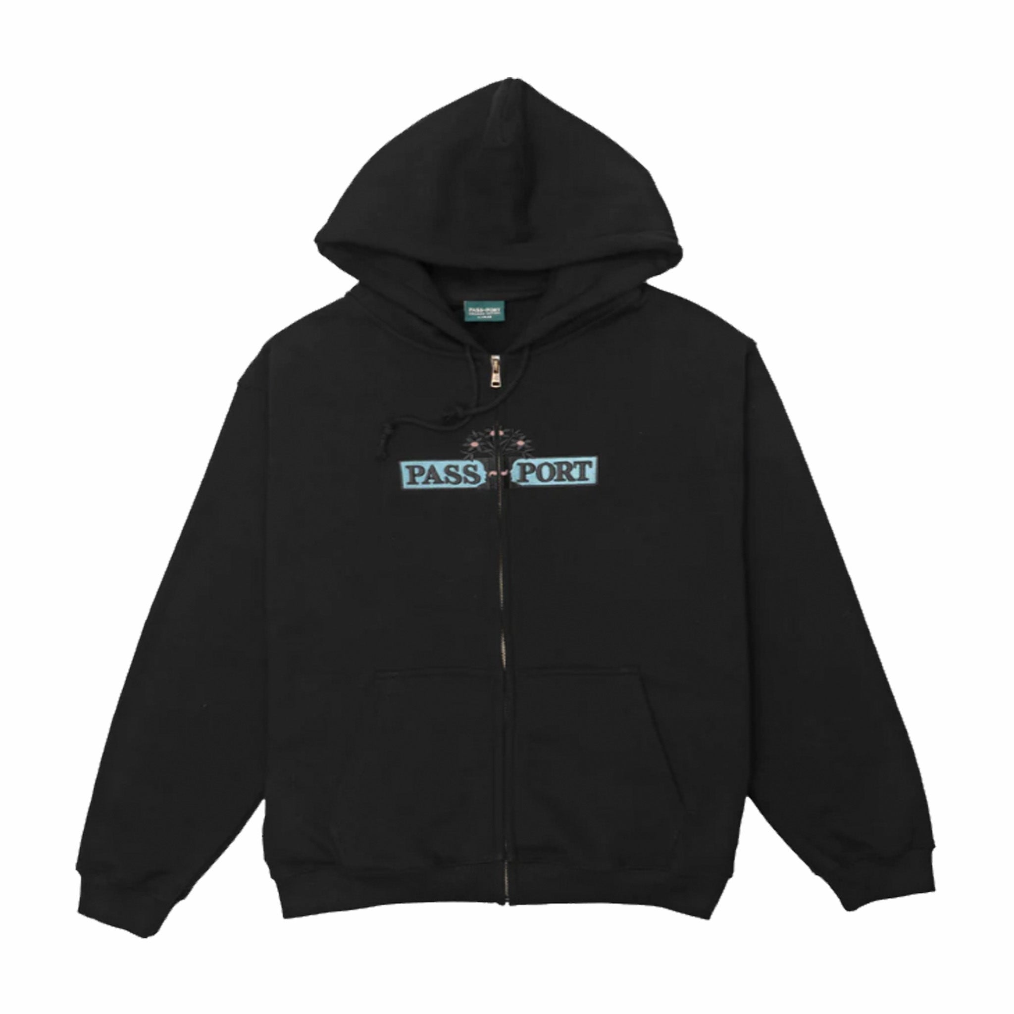 Organic Fleece Zip Hoodie for Plant Lovers - Black