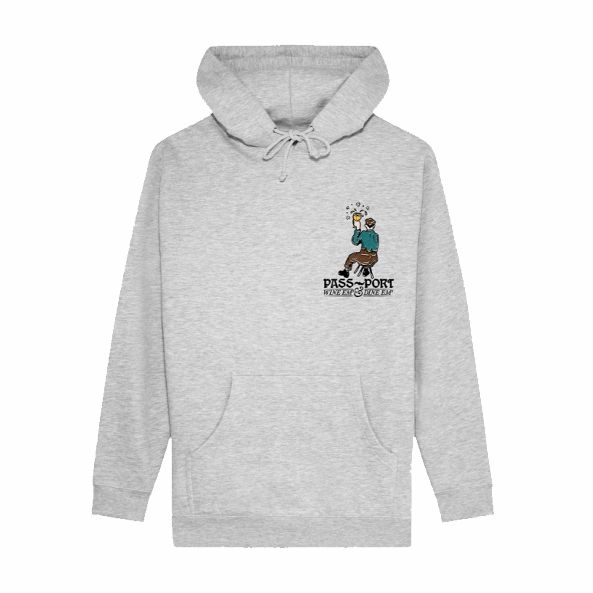 Pass~Port Embroidered Hoodie in Ash