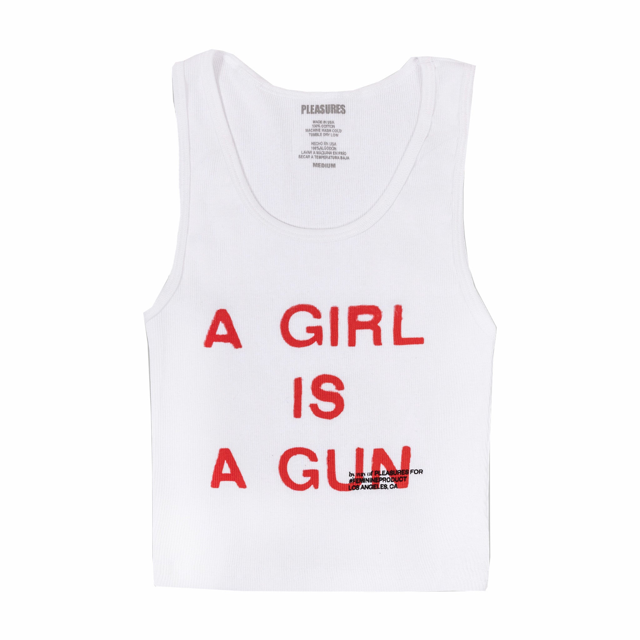 Pleasures Girl Is A Gun White Tank Top