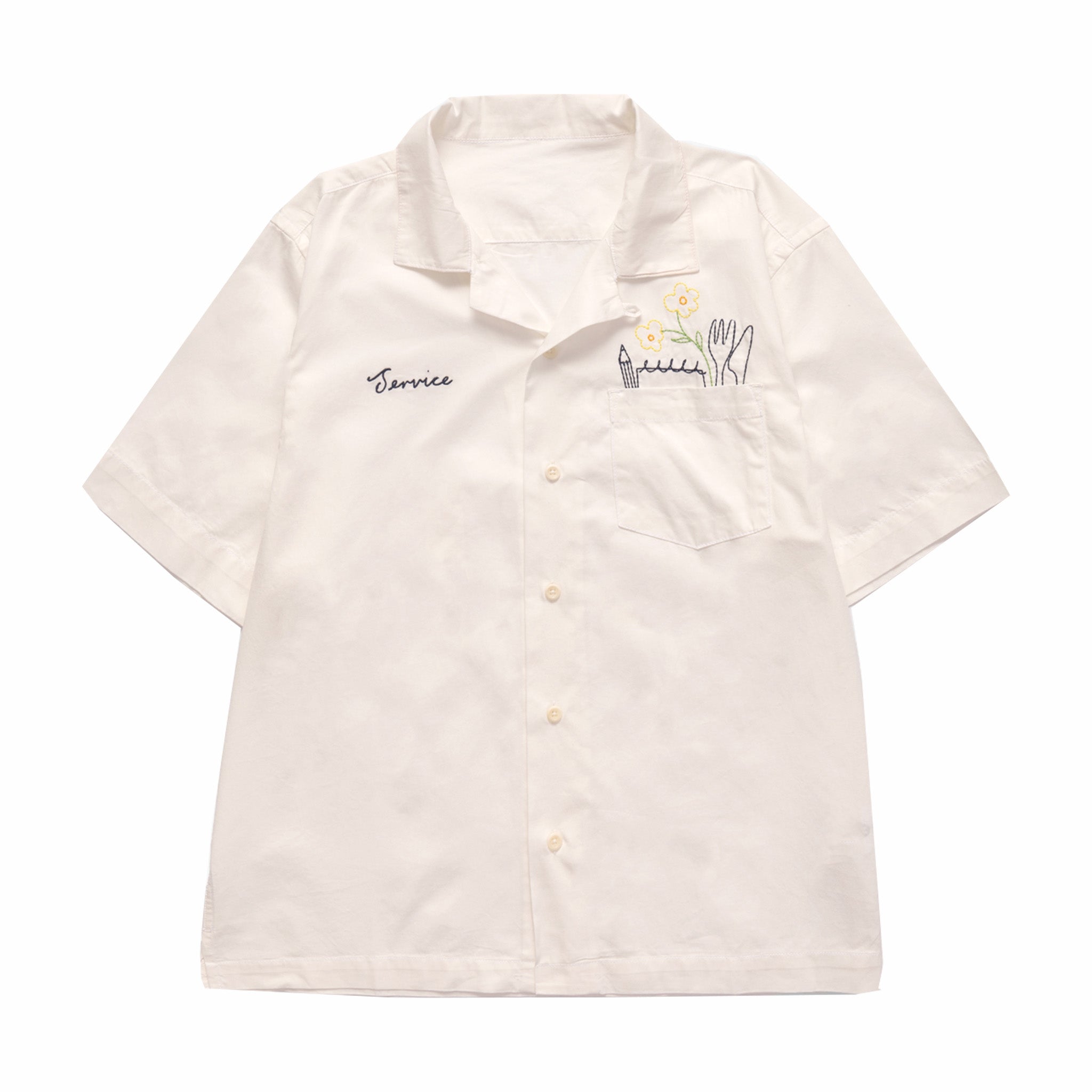 Service Works Light Twill Short Sleeve Shirt - Off White