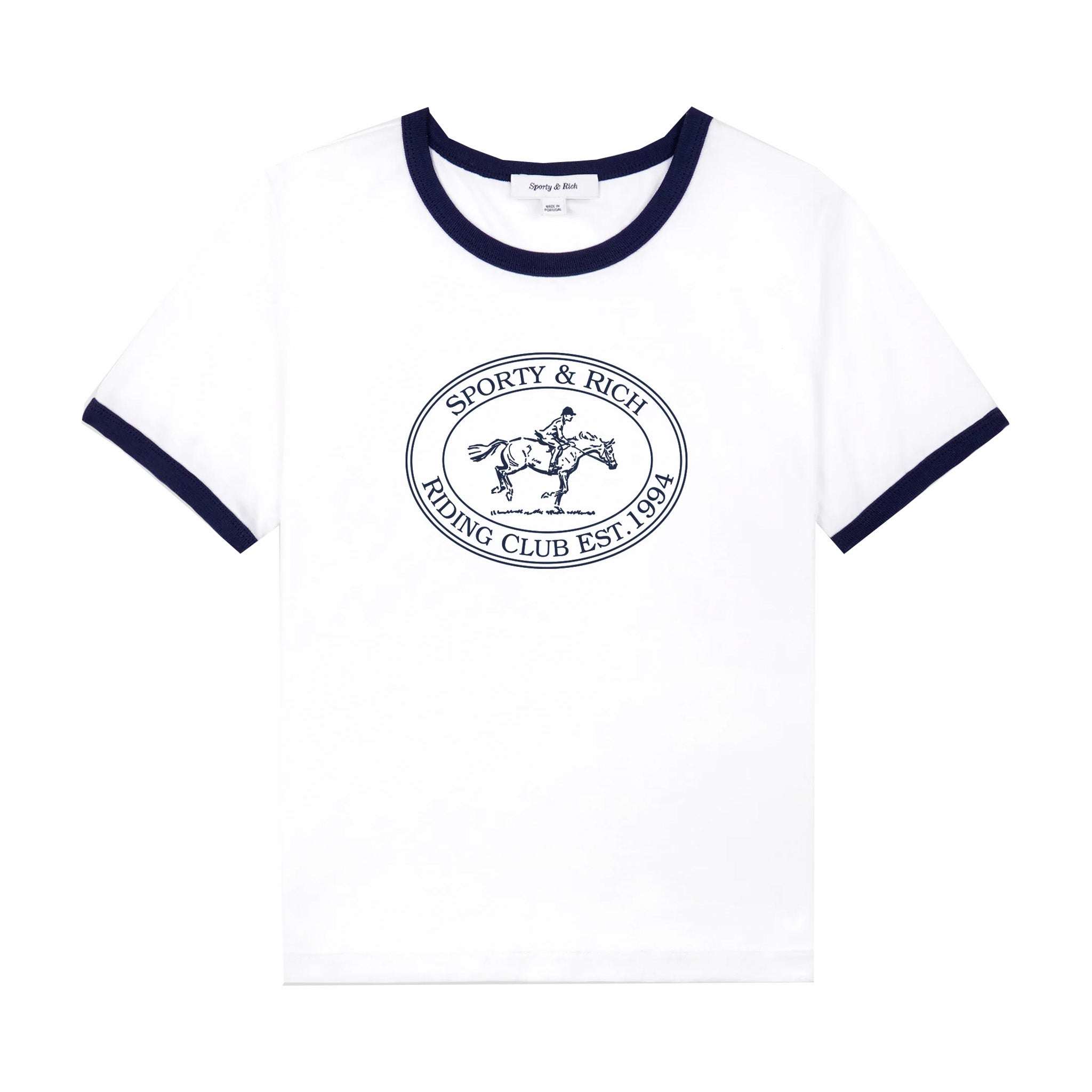 Sporty & Rich Women's Ringer Tee - White & Navy