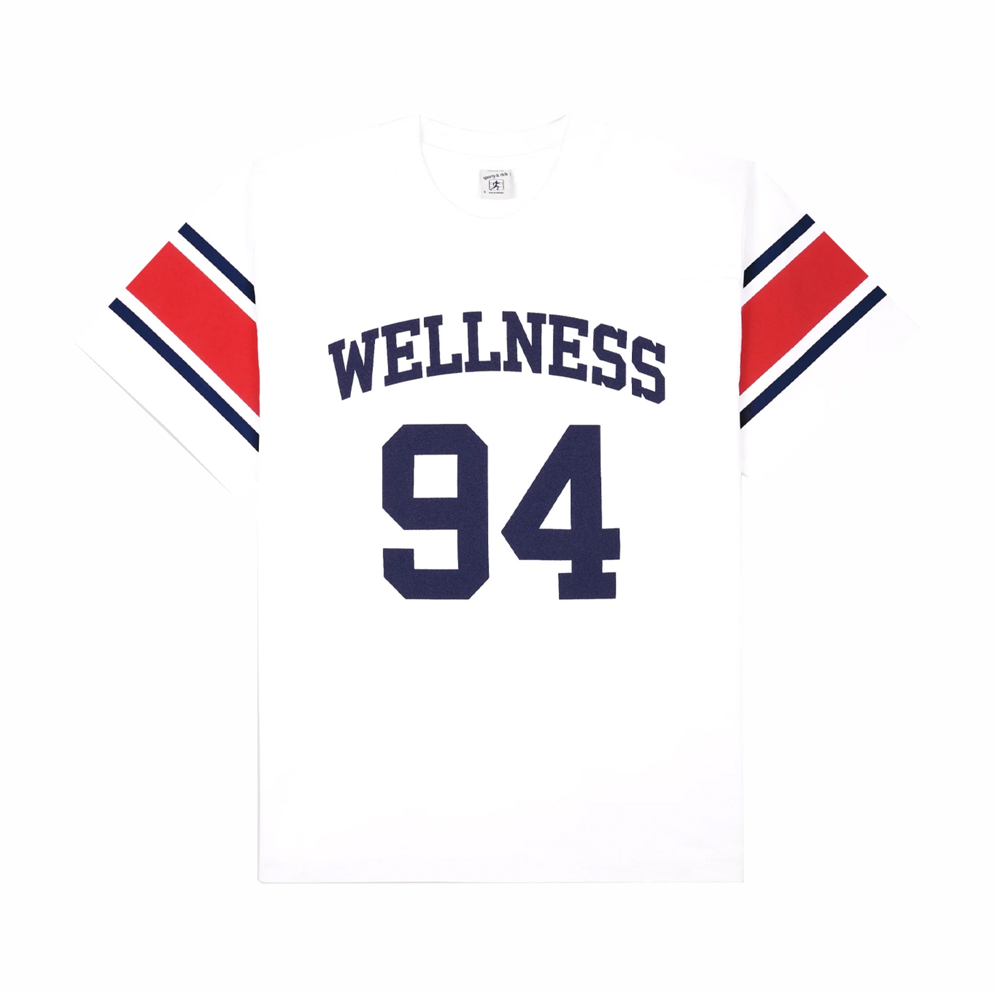 Sporty & Rich Women's Rugby Tee in White/Ruby/Navy