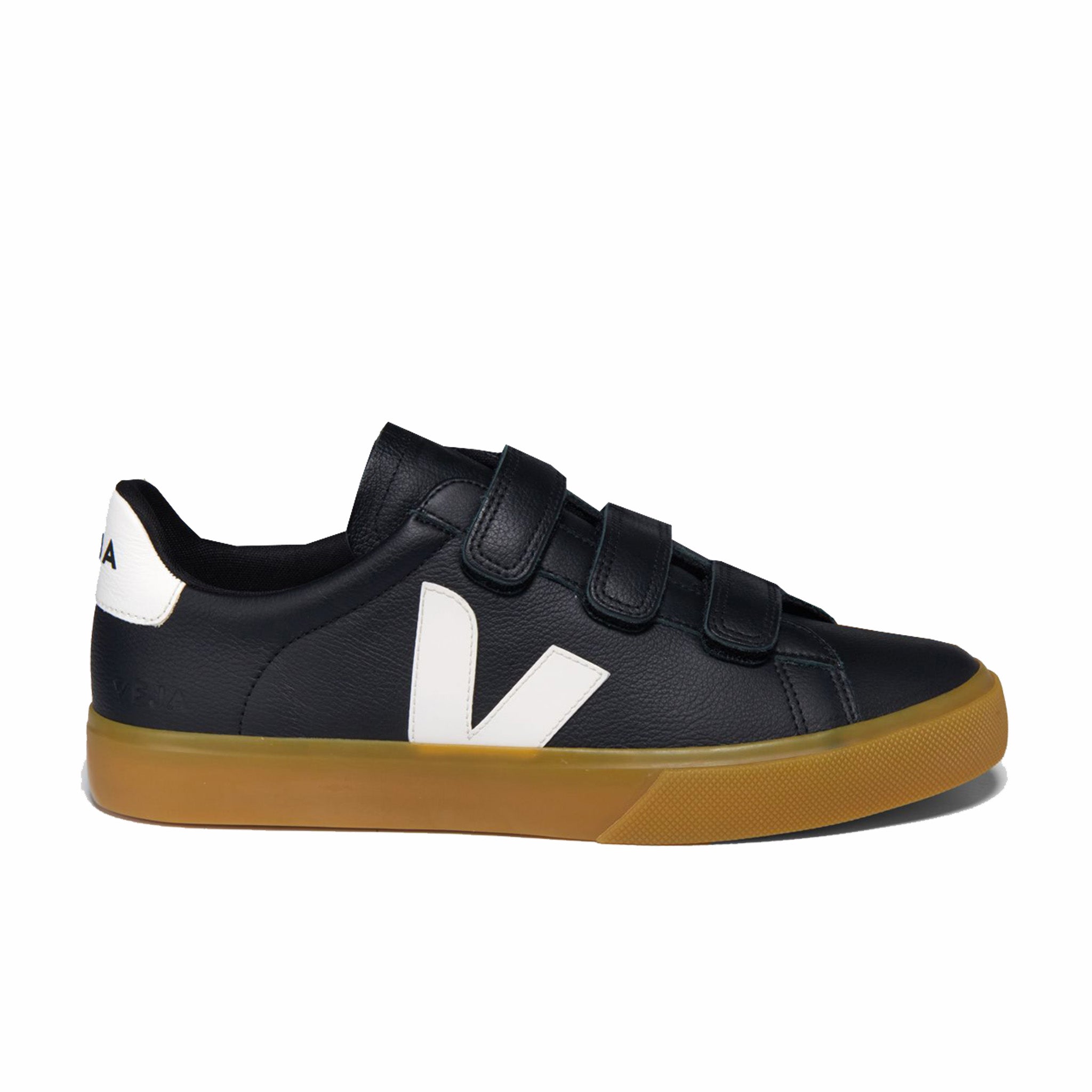 Veja Recife Leather Sneakers in Black & White
