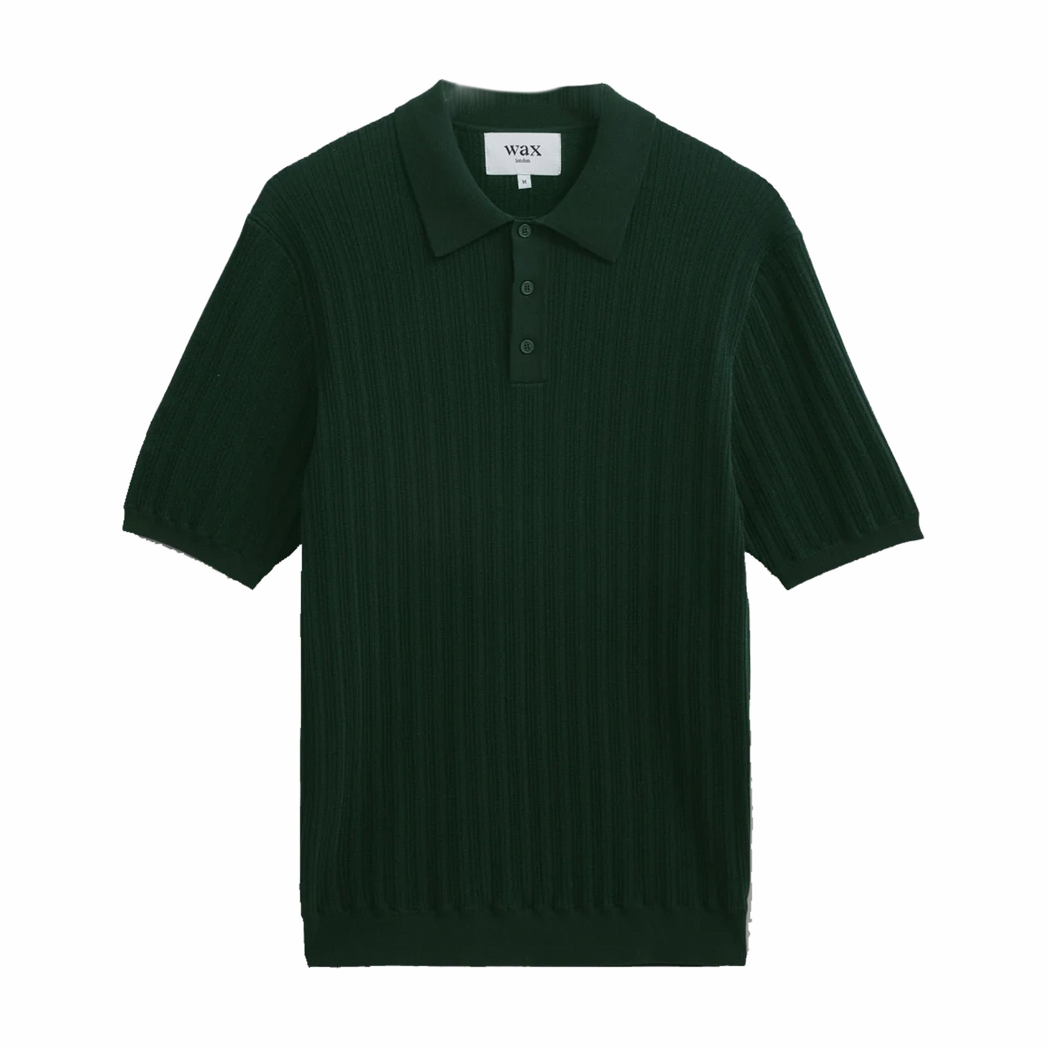 Wax London Textured Knit Polo - Dark Green