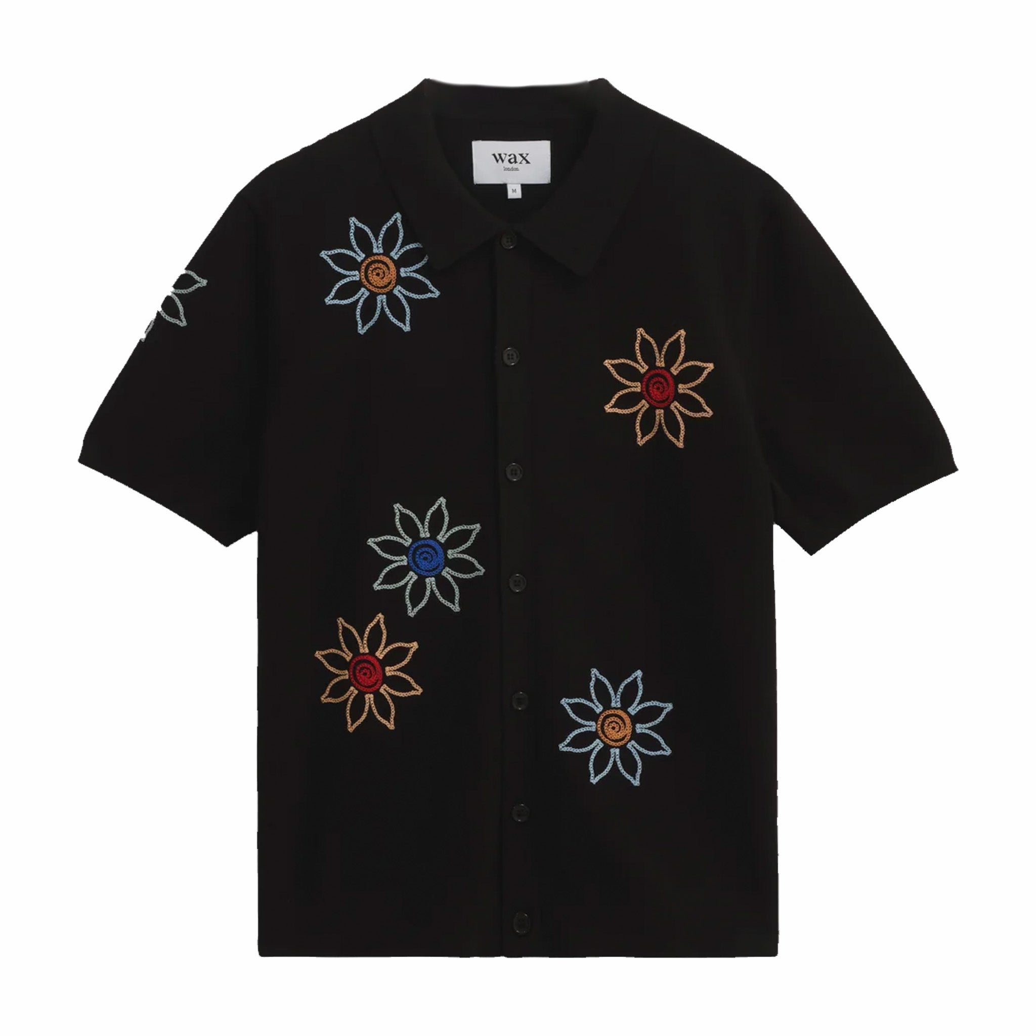Wax London Embroidered Cotton Polo Shirt - Black