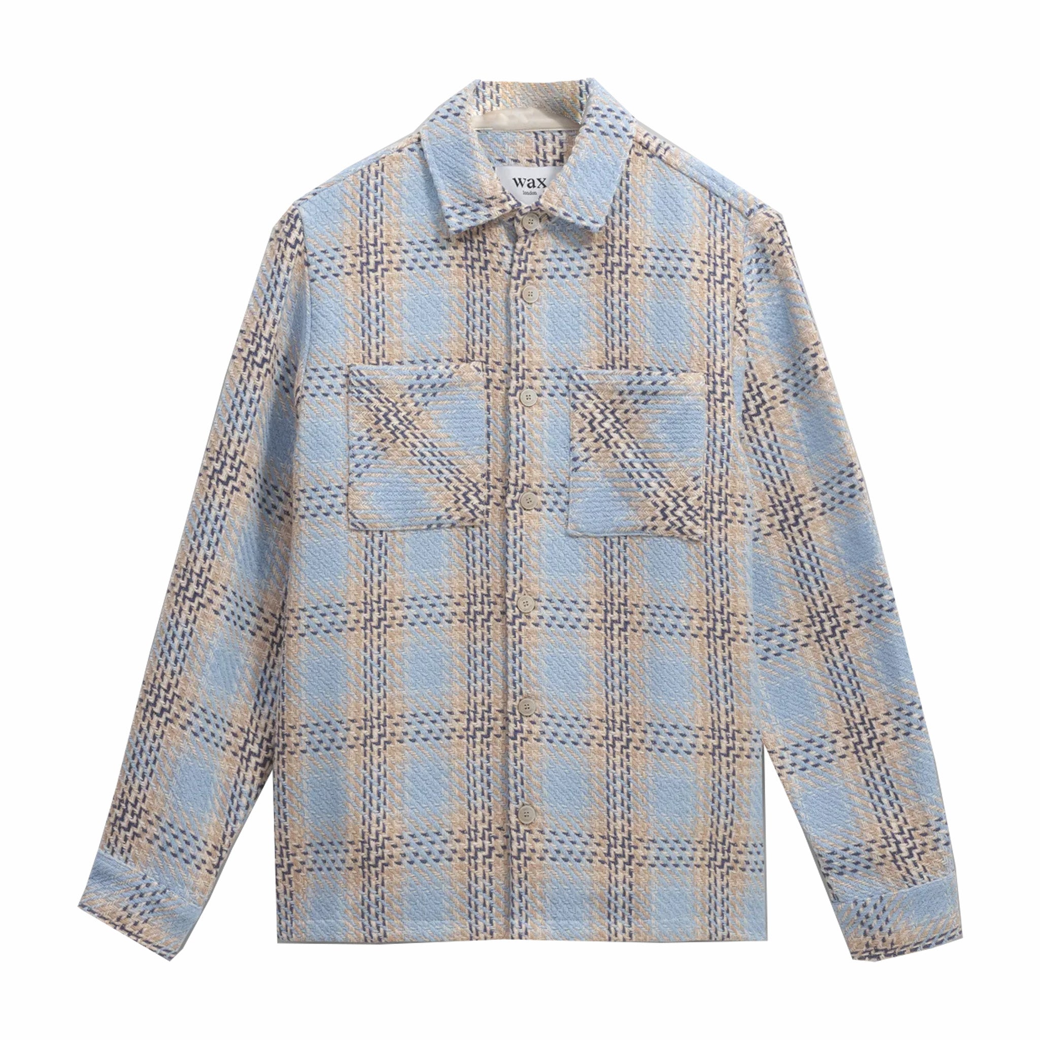 Wax London Earl Check Shirt in Pale Blue
