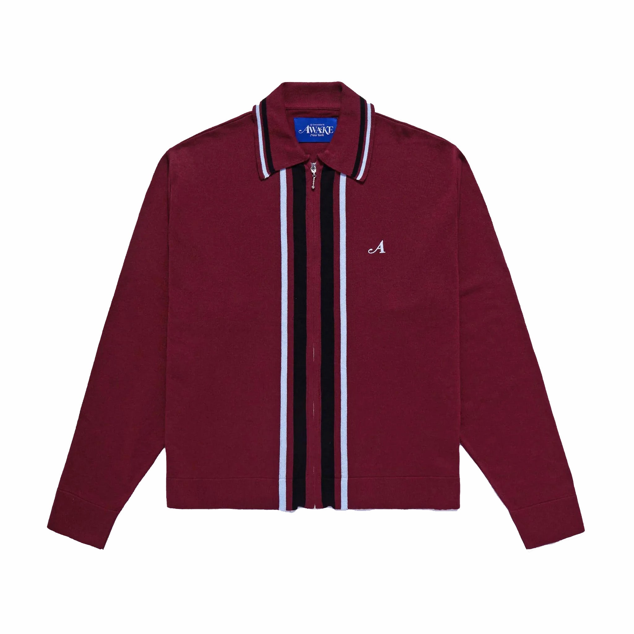 Awake NY Maroon Contrast Stitch Cardigan
