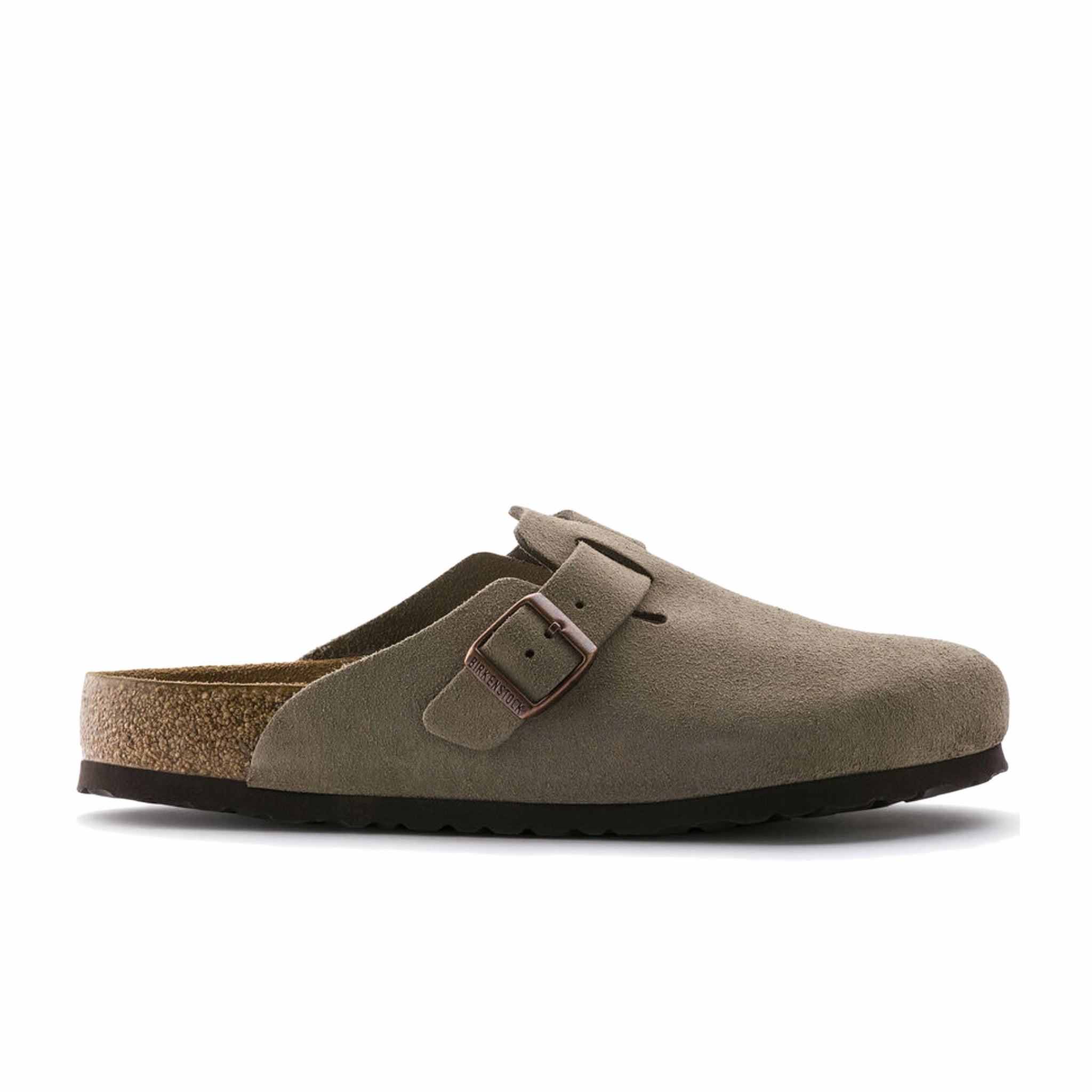 Birkenstock Boston Suede Clogs - Soft Footbed (Taupe)
