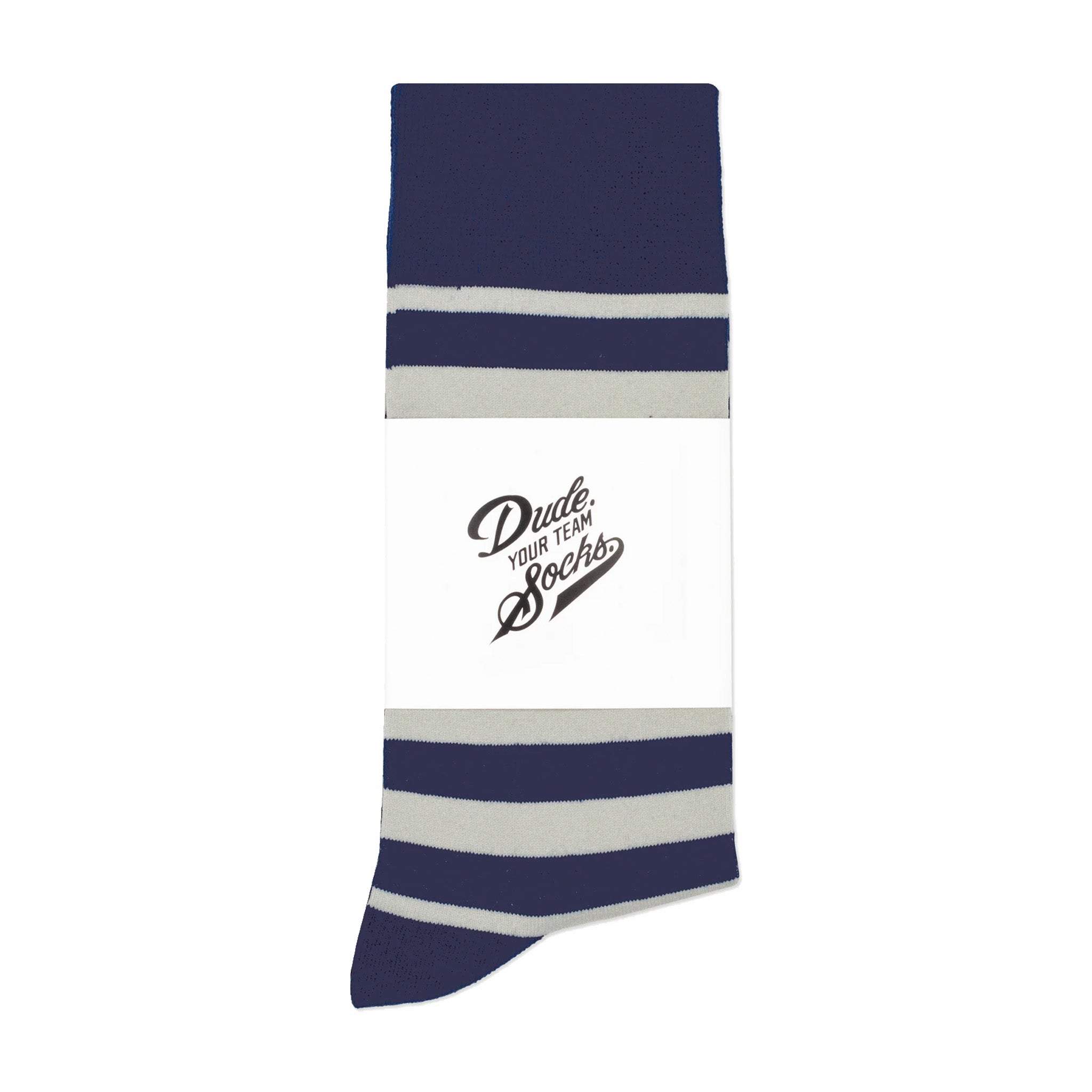 Striped Navy & Grey Team Socks by Dude