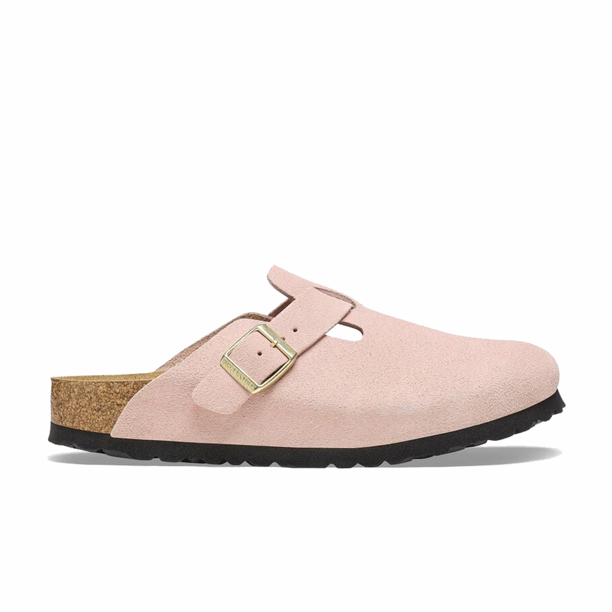 Birkenstock Boston Suede Clogs - Narrow Fit (Light Rose)