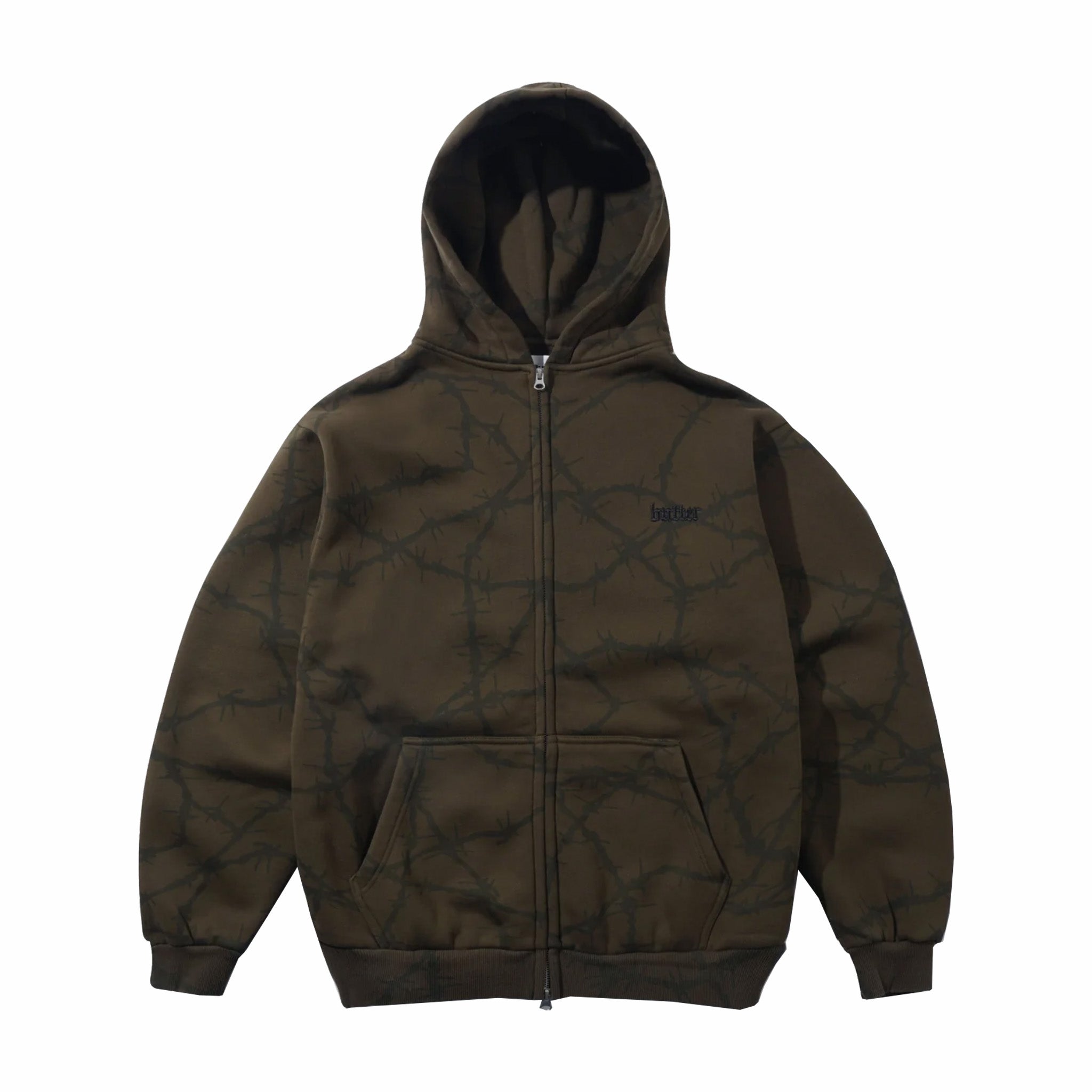 Butter Goods Zip-Up Hoodie in Fudge Brown