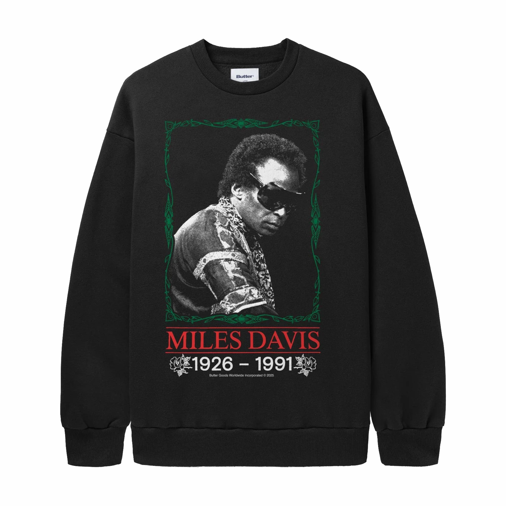 Butter Goods Miles Davis Black Crewneck Sweatshirt