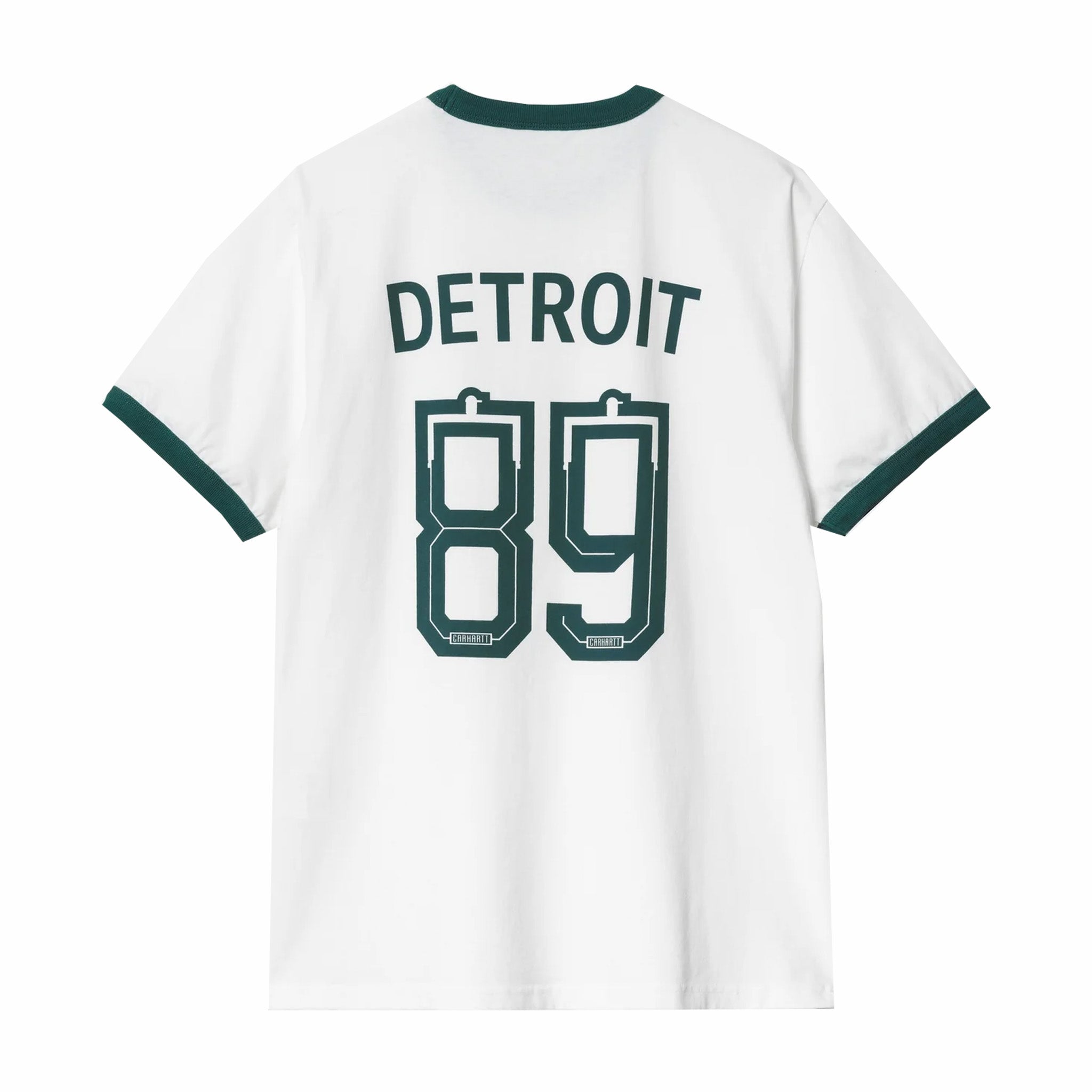 Carhartt WIP 89 Heavy Wash Ringer Tee - White/Rain Forest
